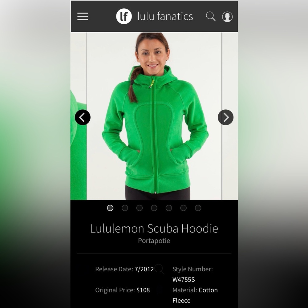 Lululemon Bright Green Scuba Hoodie